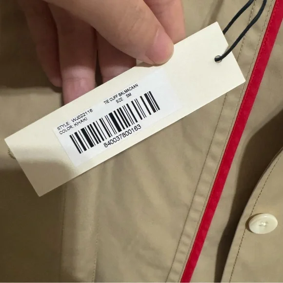 Alex Mill Beige Trench Coat with Red Trim - Picture 4 of 7